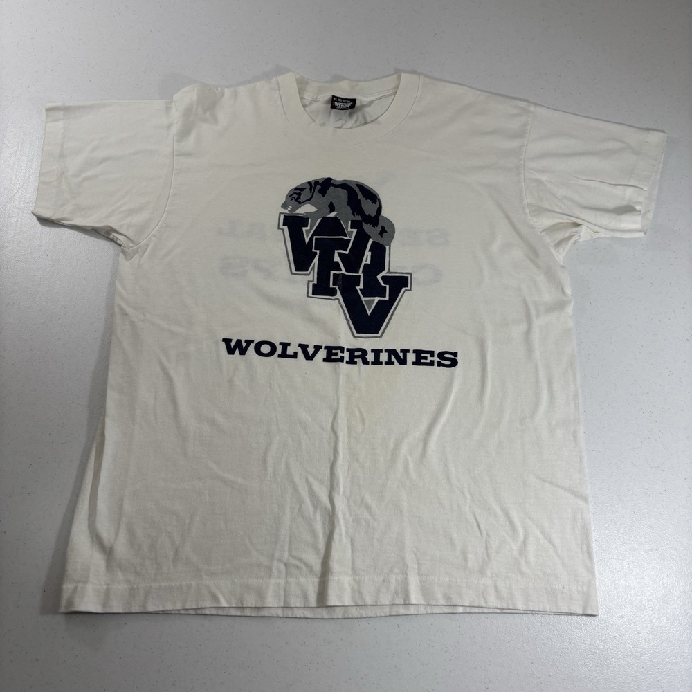 VTG WRV White River Valley Wolverines Indiana 1991 Sectional Champion T Shirt XL